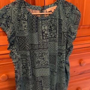 LOFT blue Patterned blouse